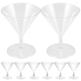 Disposable Cups Straws 8 Pcs Wineglass Clear Goblets Cup Cocktail Plastic Glasses Whisky Whiskey Abs