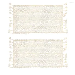 Bath Mats 2 PCS Table Cover American Style Runner Romantic Tracloth Ghee Lace Wedding Covers