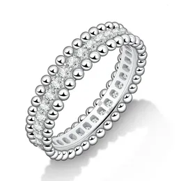 Vollring -Dating -Paar Versprechen Ringe 925 Sterling Silber D Farbe VVS1 Diamond Ehering für Frauen Fein Schmuck240327