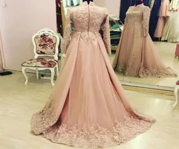 Elegante Überwachung Prom Kleid Langarm Dubai Indischer Stil High Neck Abendkleid Muslim Party Kleider Custom7121099