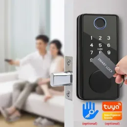 Заблокировать Tuya Smart Door Lock Ttlock Electrical Finger -Отпечаток приложения приложения биометрическая карта пароля отпечатков пальцев NFC без ключа разблокировать домашнюю дверь замок