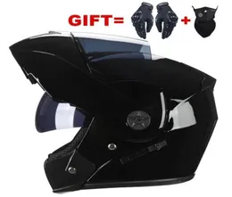 Novo capacete de motocicleta flip helmets homens homens viseira dupla lente dupla motociclista de ciclismo helm casque gleve mask18658755