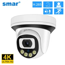 Câmeras SMAR 4K 8MP 5MP 4MP 3MP DOME Poe Câmera Ai Detectar o Microfone de Microfone Câmera IP IR/Color Night Vision OnVif ICSEE