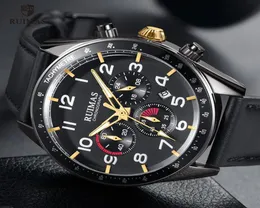 Ruimas assiste homens Top Brand Brand Luxo Militar Couro Avanário Man Relógio Moda Cronograph Casual Sport Watch Relogio 5744896414