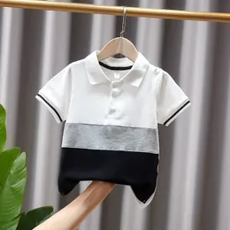 Yaz Boys Active T-Shirts Pamuk Toddler Kids Polo Gömlek Top Tees Yüksek kaliteli çocuk kıyafetleri bebek yaşı 2 3 4 5 7 9 yıllık 240325