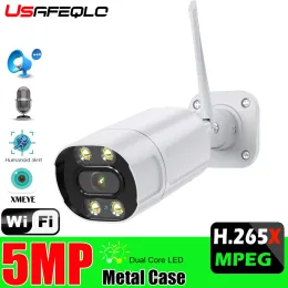 Câmera de segurança de câmera de segurança de wifi ao ar livre de câmeras ICSEE ONVIF 5MP Câmera de vigilância de vigilância CCTV no PC Alexa Google Home Wireless Cam