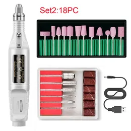 2024 18pcs Electric Nail Drill Machine Set Grinding Equipment Mill For Manicure Machine Pedicure Strong Nail Polishing Tool nail Electric