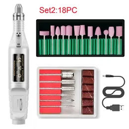 2024 18pcs Máquina de perfuração de unhas elétricas Conjunto de equipamentos de moagem de equipamentos para manicure Pedicure Fonst Polishing Ferramenta de unhas elétrica elétrica elétrica