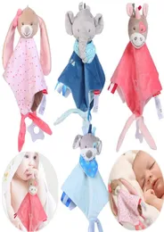 Baby Plüschgefüllte Cartoon Bärenhase beruhigen Beschwichtigung Puppe für Neugeborene Soft Carry Handle Toy Gift Factory 10 PCs 1623319