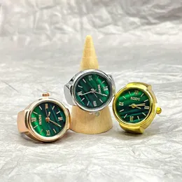 Rings Cluster Creatività Green Surround Vintage Punk Elastico Elastico Elastico Quarzo Orologio da donna Cool Coppia di dita