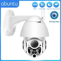 Kameras YCC365 Plus WiFi -Kamera Outdoor 1080p HD CCTV -Überwachungskamera PTZ 4x Zoom wasserdichte Geschwindigkeit Dome Wireless Überwachungskamera Neu