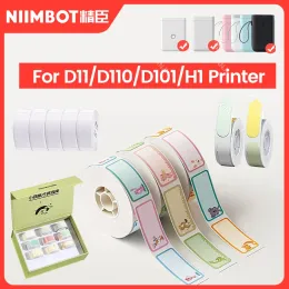 Paper 3/9/10Rolls Niimbot D110 D11 D101 Printer Label Maker Sticker Thermal Paper Cable Cartoon Transparent Labels Tape Gift Box