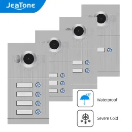 Intercom JeaTone Video Doorbell Outdoor Door Bell Waterproof IP65 Wired Intercom 1200TVL Smart Home Door Phone Camera For 4 Apartments