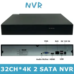 レコーダー32*4K H.265 NVR DVR Network Digital Vidoe Recorder Intelligent Analys Max 2*12T OnVIF2.4 VMS XMEYE P2P RTSP FACE検出