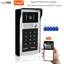 Intercom Smartyiba Tuya Smart WiFi/IP HD فيديو باب الفيديو دعم Poe Switch 1080p فيديو الاتصال اللاسلكي كلمة المرور