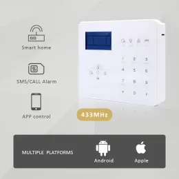 Kits Focus Alarm Painel com tela sensível ao toque STIIIB 433MHz Controle de aplicativo GSM PSTN Voz em inglês francês para segurança doméstica Smart Protect