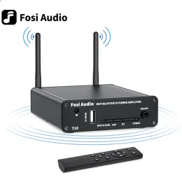 Verstärker Fosi Audio T10 Stereo -Sound -AMP TPA3116 100W leistungsstarker Audio -WiFi -Verstärker mit WLI 2.4G Bluetooth Udisk App Fernbedienung