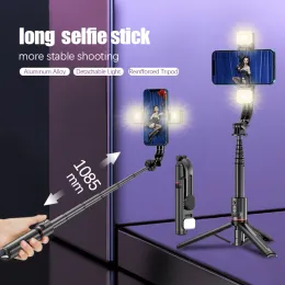 Monopods Fgclsy 2022 New Foldable Wireless Bluetooth Selfie Stick Tripod with Bluetooth Shutter Fill Light Aluminum Alloy Selfie Stck