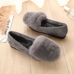 Casual Shoes Taomengsi Add Short Plush Velvet Maomao Bow Roundheaded Microfiber Flat Solid Egg Roll