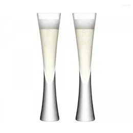 Wine Glasses 2 Pcs/Set Wedding Champagne Flutes Glitter Crystal Slim Waist Tulip Bubble Sparkling Glass Aperitif Sherry Cup For Party