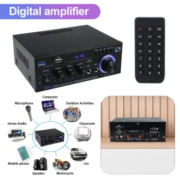 Усилитель AK45 Hifi Digital Bluetooth Audio Amplifier MP3 Channel 2.0 Sound Power Amp Stereo Home Automotive Car для динамиков Max 350W*2