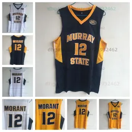 US Murray State Racers College Ja Morant 12 Marine Blue Basketball Trikot -Herren -Trikots alle genäht