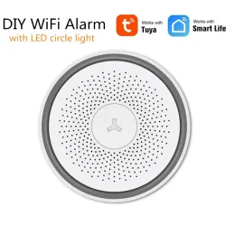 Kits Tuya Alarm Alexa WiFi Smart DIY House Security Alarm with APP Google Home Hub Voice Control P2P LED Light IP Camera Monitoring