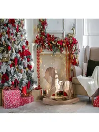 210x150 cm Christmas Tema indoor Materiale pografia camino stella di Natale alberi per bambini Backdrop per lo studio P1565504