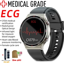 Zegarek G08 Monitorowanie zdrowia medycznego PPG + EKG MĘŻCZYZN KOBIETY STRY STATKI BEARTO CZASKI MONITORACH TLIEGU Fitness Sport Smartwatch Nowy