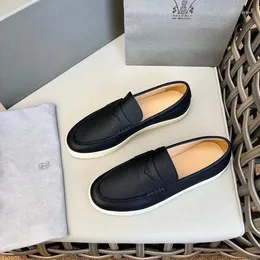 Sapatos casuais Design de luxo de couro genuíno Men BC Brand 2024 Mocassins italianos Black Alta qualidade de alta qualidade 38-44