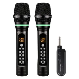 Microphones Sound Town 100Channel UHF Rechargeable Wireless Handheld Mic with Builtin Effects 1/4" Mini Portable Receiver(SWM01U2HH)