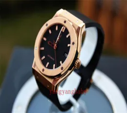 New watch Classic Fusion Gold 511 1180 Black Dial Transparent Automatic Mens Watch Watches wristwatche no box9314627