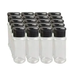 20pcs/conjunto 100 ml de especiarias pimenta salgado jarro de tempero preto pode pimenta garrafa de churrasco de cozinha ferramenta de gadget de cozinha