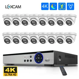SISTEMA LOXCAM H.265+ 16CH ULTRA HD 4K POE CCTV NVR Sistema 8MP Set di videocamera per videocamera per la telecamera di sicurezza per esterni interni
