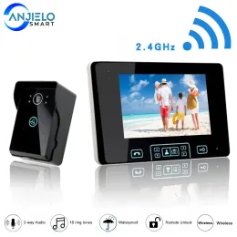 Campanelli da gioco da 2,4 GHz Intercom wireless per home Video Ingresso Telefono di Doorbell 7 '' LCD Residential Videofone Video per appartamenti