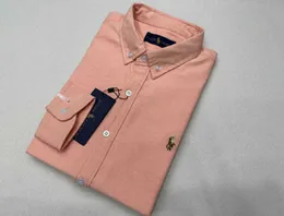 2024 Long Mens Polo S Casual Sleeve Frühling und Herbst Business Cotton Oxford Non -Iron Slim Paul Formal Hemd Hochqualität Leeve Pring Lim Hirt Leeve Pring 6JGHV