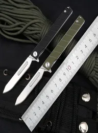 Finansowanie nożem do kieszonkowego noża Wymień skalpel 440C Blade G10 Uchwyt podróżny Camping EDC