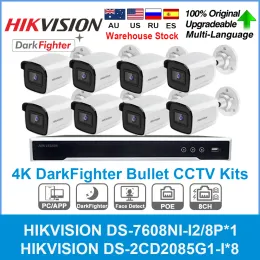 Sistem Hikvision Güvenlik IP Kamera Sistemi 8CH 8MP 4K POE NVR Kit CCTV DS2CD2085G1I DS7608nii2/8p Video Kaydedici Gözetim