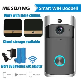 Doorbells Wifi Video Doorbell Wireless Smart Door Bell Intercom Camera Battery Power Phone Calling with Motion Detector Cloud Storage