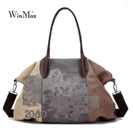 Shoulder Bags Vintage Graffiti Women's Bag Canvas Handbag Female Pratical Ladies Tote Sac A Main Bolsos Muje Gift