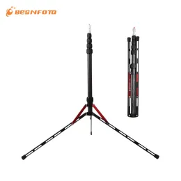 Monopods Besnfoto C5188 كاميرا ترايبود مع 1/4 المسمار مصباح ألياف الكربون