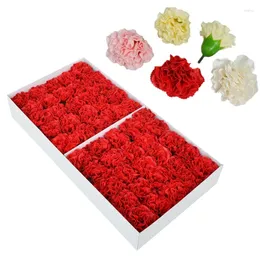 Fiori decorativi Fiore di sapone di garofano nella scatola regalo per la festa della mamma e bouquet decorati con artificiale