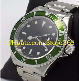 Luxury Herrens armbandsur 16610 Datum SS Green Bezel Men039s Titta på 40mm2413502