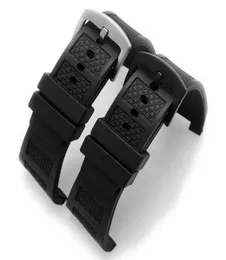 Titta på Bands Silicone Band Men039S -modell för IWC Engineer Series IW323601 IW376501 IW322503 Notch Black Strap 30x16mm1919172