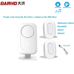 DOORBELLS DARHO 5言語歓迎デバイスアラートショップストアワイヤレス赤外線IRモーションセンサードアベルエントリドアベルアンチテフフィートアラーム