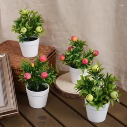 Flores decorativas 1pc Simulação de pequenas plantas e usadas para o pátio do jardim de escritórios comerciais decoração de casa