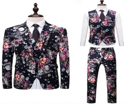 Fashion Men Suit Floral Pattern Giacca giacca Slim Fit Wedding Wedding Suit Formale Abita di festa BlazerjackEtvestpants2413431