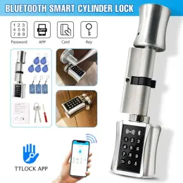 Lock TTlock Bluetooth Smart Cylinder Lock WIFI security wireless Electronic Digital APP Keypad Code RFID Card Keyless Lock