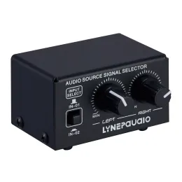 Förstärkare 2 I 1 Out Audio Source Signal Selection Switcher hörlurar Högtalaromkopplare Utgångsvolymjustering utan förlust