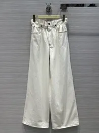 Designer Jeans 2024 Ny Spring Summer Fashion Paneled Straight Pants märke samma stil byxor lyxiga kvinnokläder 0404-9